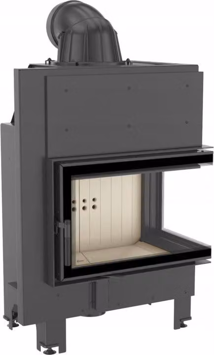 Inserto per caminetto in acciaio KRATKI MBM destro 10 kW Ø 200 con molla per porta