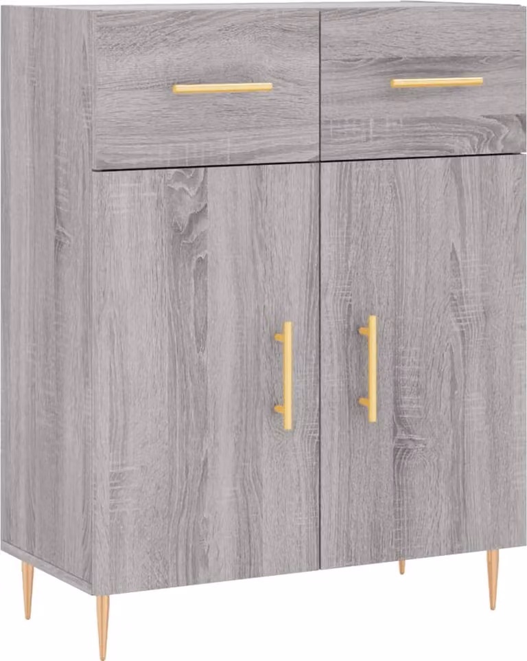 Credenza Grigio Sonoma 69,5x34x90 cm in Legno Multistrato
