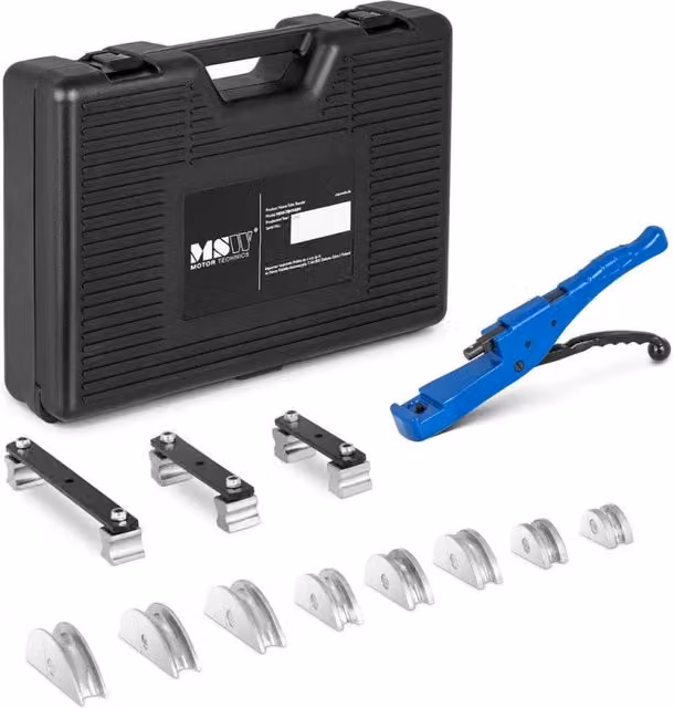 Piegatubi manuale in lega di alluminio blu per tubi da Ø 10 a 22 mm con angolo ≤ 90°