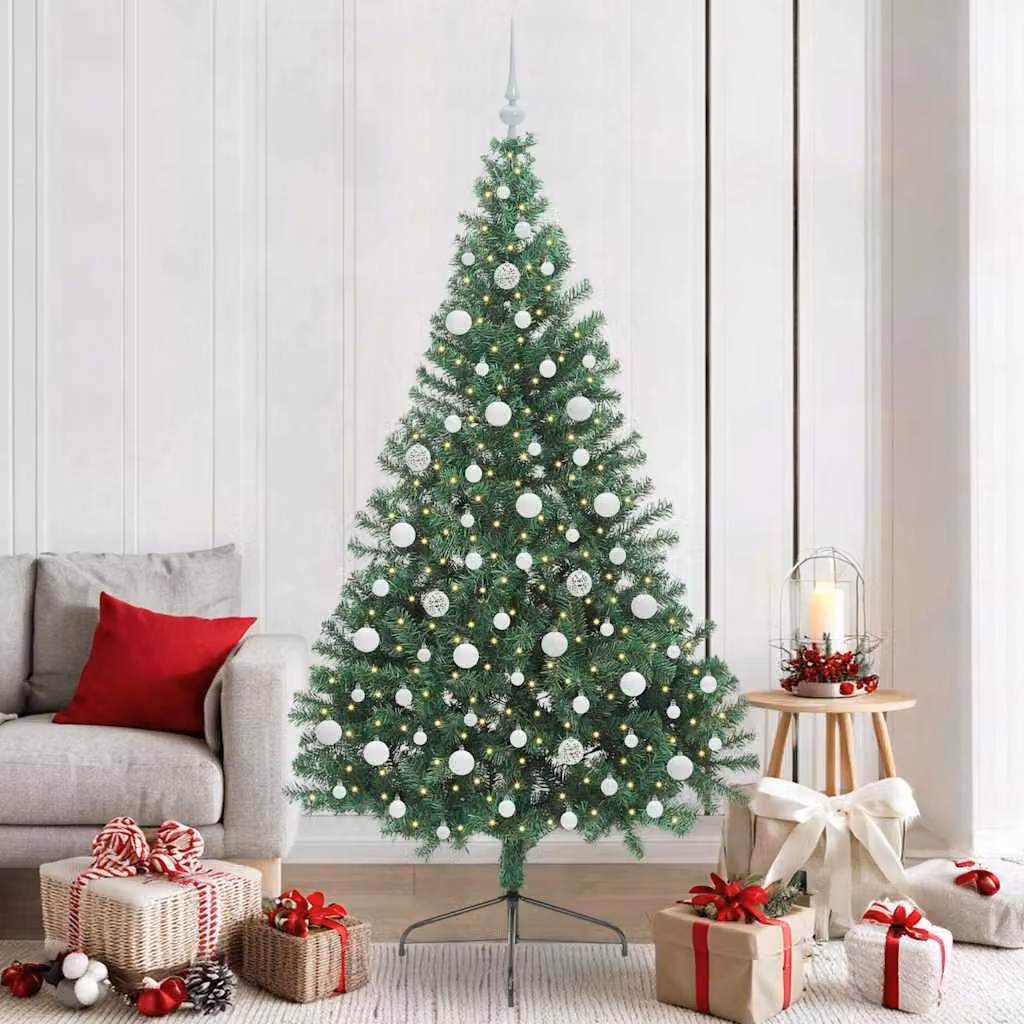 Maison Exclusive - Albero di Natale artificiale preilluminato verde 210 cm PVC