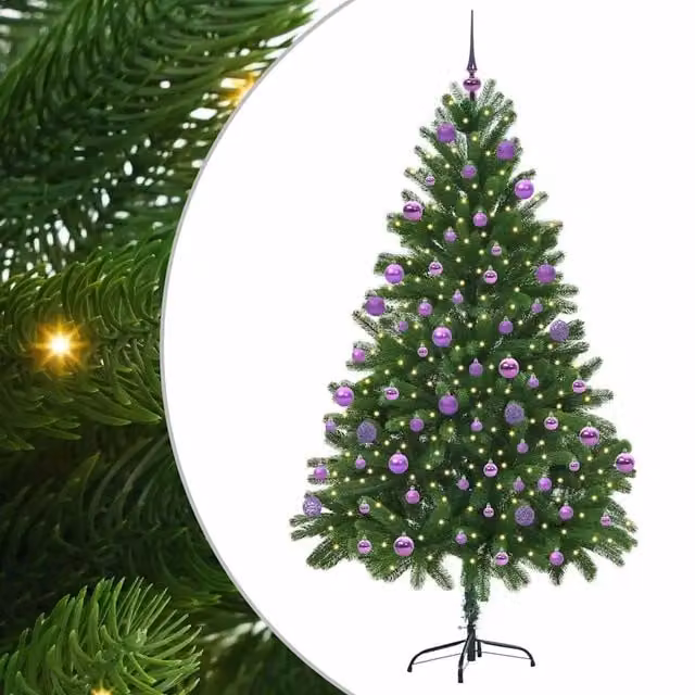 Albero di Natale con 300 LED con supporto-Luci decorative natalizie Verde 210 cm PE 284524