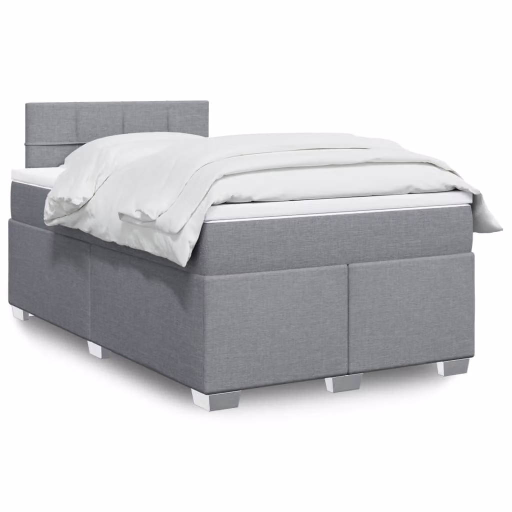 vidaXL Letto Ibrido con Materasso Grigio e Bianco L/P/H: 120 x 200 x 100,5 cm