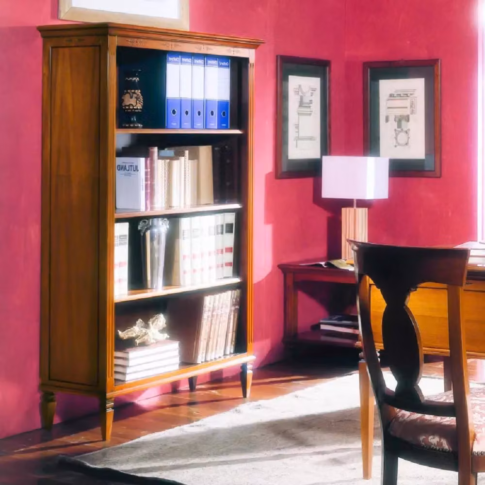 Libreria classica Mobili 2G con ripiani in legno finitura bassano beige e marrone L: 100 cm, P: 41 cm, H: 175 cm – 3