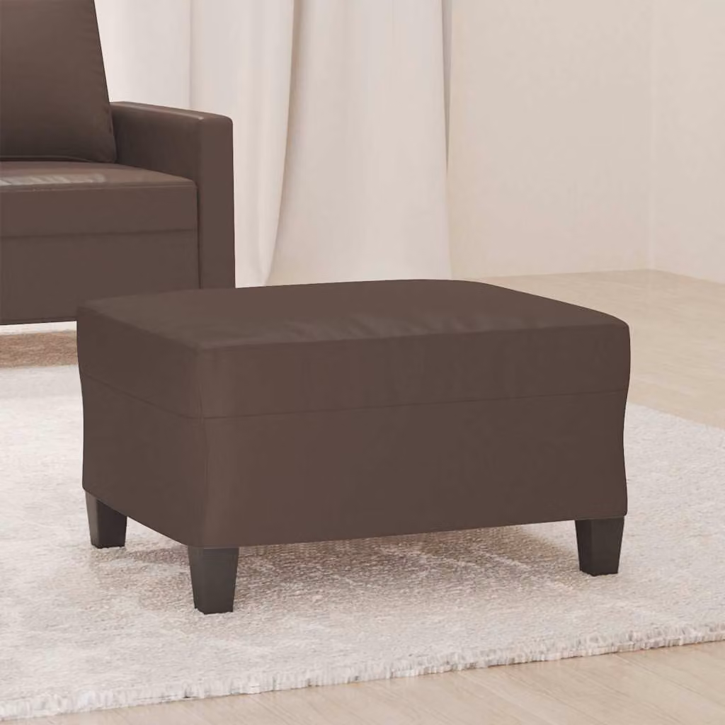 Poggiapiedi vidaXL in similpelle marrone, L 70 cm x P 55 cm x H 41 cm