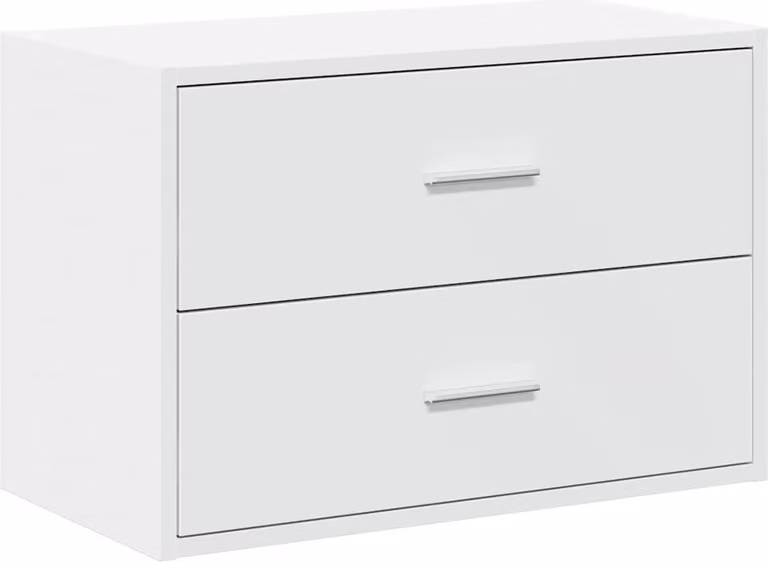 Armadio con 2 Cassetti Bianco 60x31x40 cm in Legno Multistrato