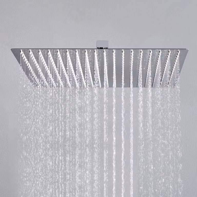 JOHO Soffione Doccia da Parete in Acciaio Inox 304 con Ugelli Antiicalcare 40x40 cm quadrato