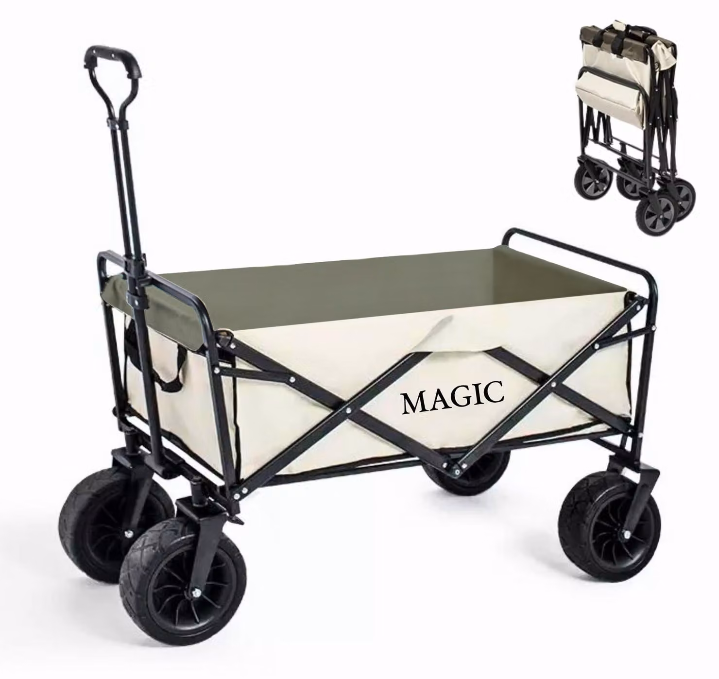 Carrello pieghevole per spiaggia, ideale per campeggio, picnic, giardino, ecc