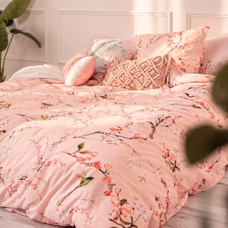 Copripiumino HappyFriday Chinoiserie rosa Colorato 220 x 220 cm