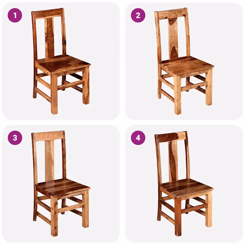 Set di 4 sedie da pranzo vidaXL in legno massello marrone stile rustico