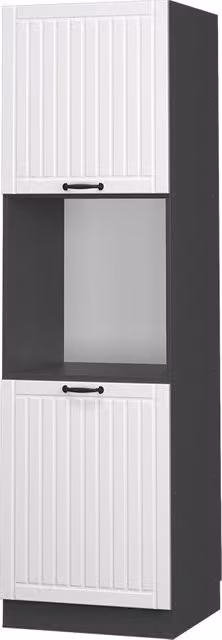 Mobile per forno da incasso Fame-Line Bianco rustico/Antracite 60 cm aperto Vicco