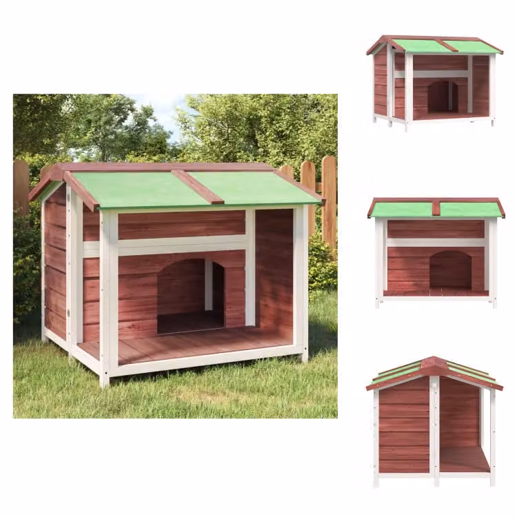 vidaXL Cuccia per cani Mokka 96x87x80,5 cm in legno massello di pino -  Cucce e recinti per cani