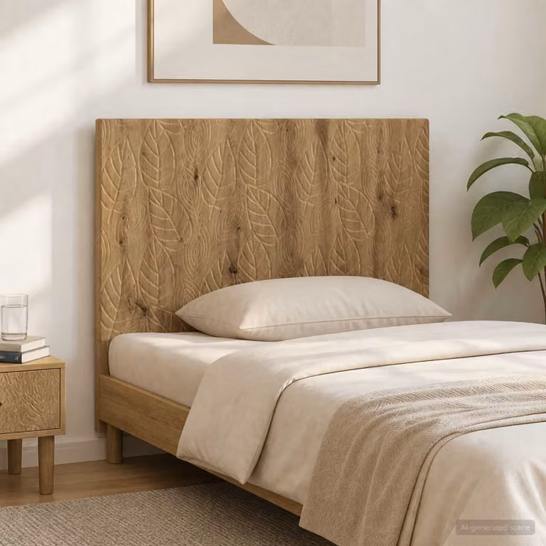 Testiera da muro vidaXL DELFT in legno ingegnerizzato marrone con ripiano integrato e scomparti laterali