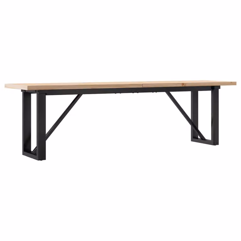Tavolino Salotto Telaio a O 160x40x45,5 cm Legno Pino e Acciaio