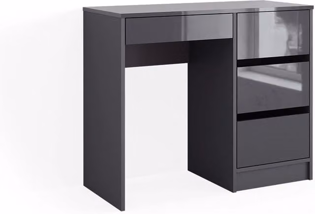 Tavolo da toeletta Vicco Sherry Antracite con specchio e 4 cassetti L: 90 cm, P: 40 cm, H: 75 cm