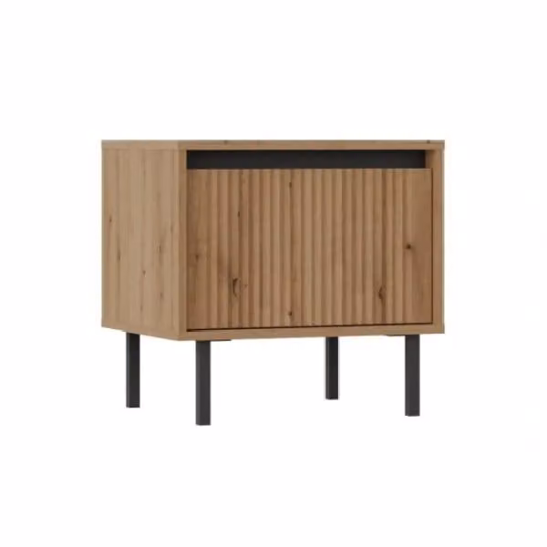 Comodino TIRIL - rovere evoke / nero