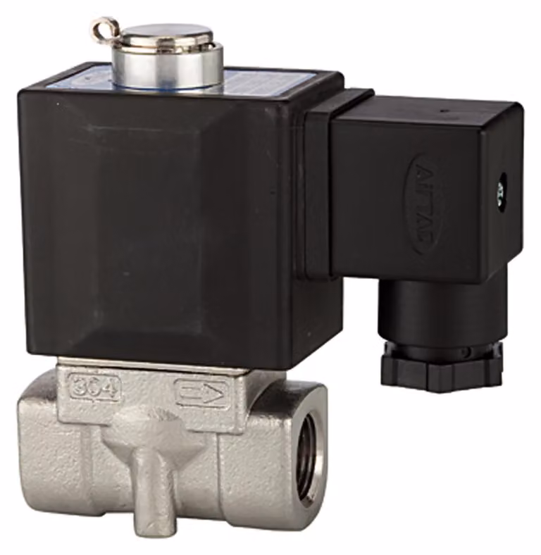 Riegler valvola a 2/2 vie, ES, NO, azionamento diretto, 230 V, 50 Hz, G 1/8, PN 0-7 bar