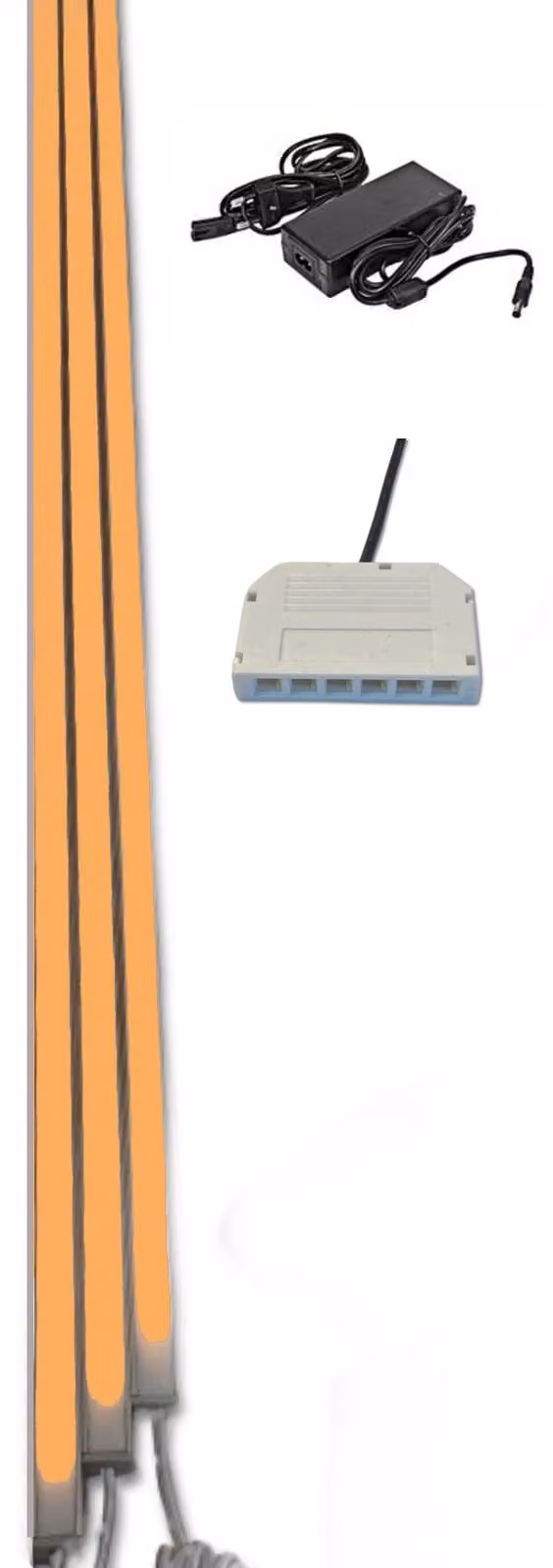 7169 Binario luminoso a LED in plastica bianco 3x125cm ARANCIONE set completo