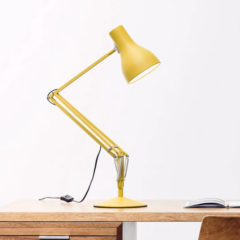 Anglepoise Lampada da scrivania Type 75, Giallo / Arancione, Studio / Ufficio, Alluminio, Industriale, Lampada da tavolo LED