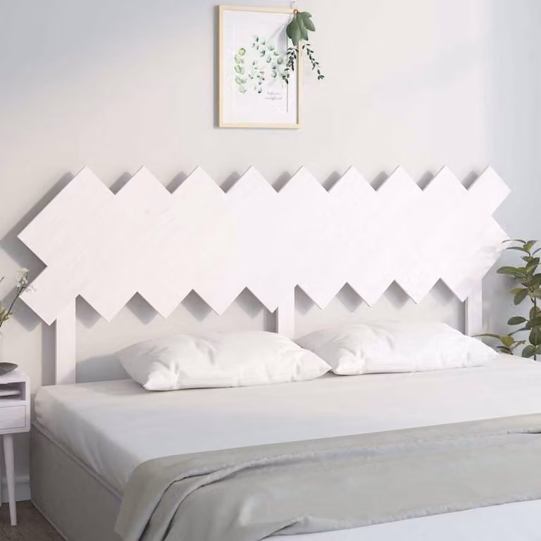 Testiera per letto vidaXL in legno massello di pino bianco, L: 178 cm, P: 3 cm, H: 80,5 cm