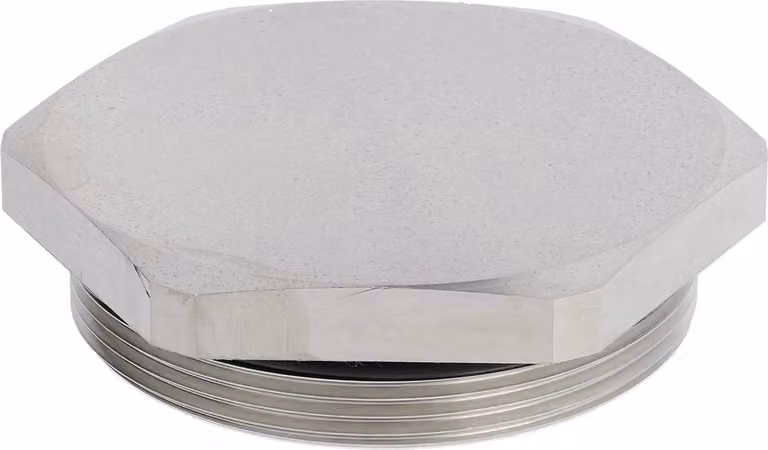Tappo cieco WISKA M50x1,5 MBS-M50 esagonale con O-ring in ottone (CuZn) nichelato Lunghezza filettatura 9,0 mm - 1 pezzo