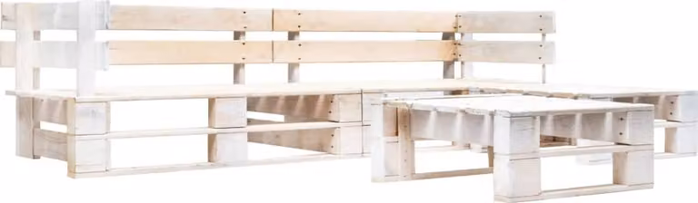 Maison Exclusive - Set divano da giardino a 4 pezzi in legno bianco