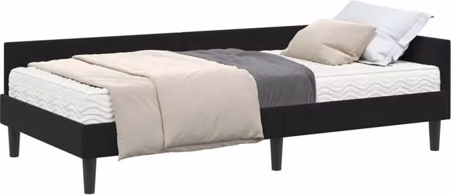 Letto singolo | Letto per adulti | Struttura Letto Angolare con Materasso Altro 2 pcs Nero Velluto