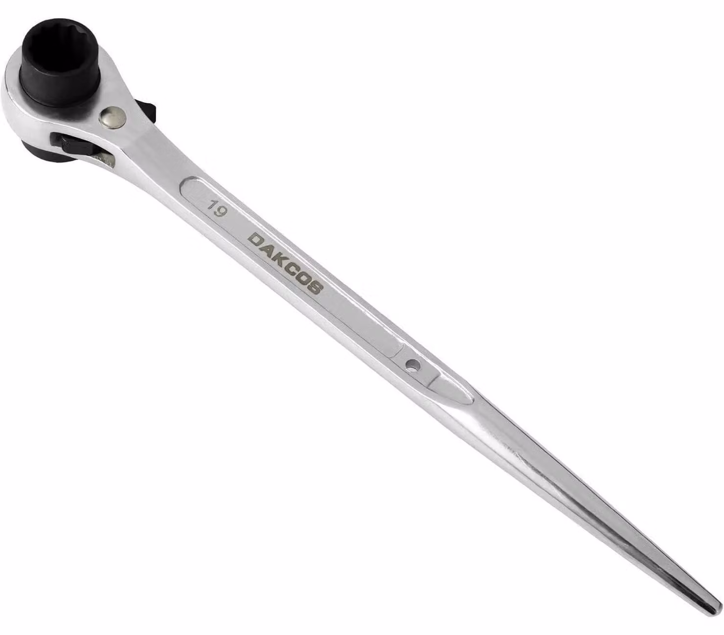 Chiave a bussola per ponteggi, 19/22 mm, regolabile, in acciaio CR-V satinato, lunghezza 310 mm, esagonale, 24 denti