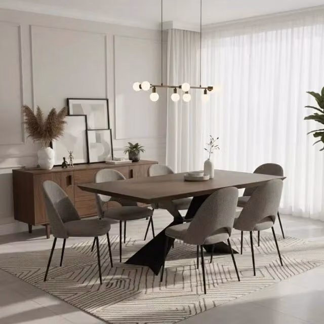 Tavolo da pranzo fisso Taurus in legno impiallacciato rovere termocotto e metallo Duzzle L: 160 cm, P: 90 cm – 1