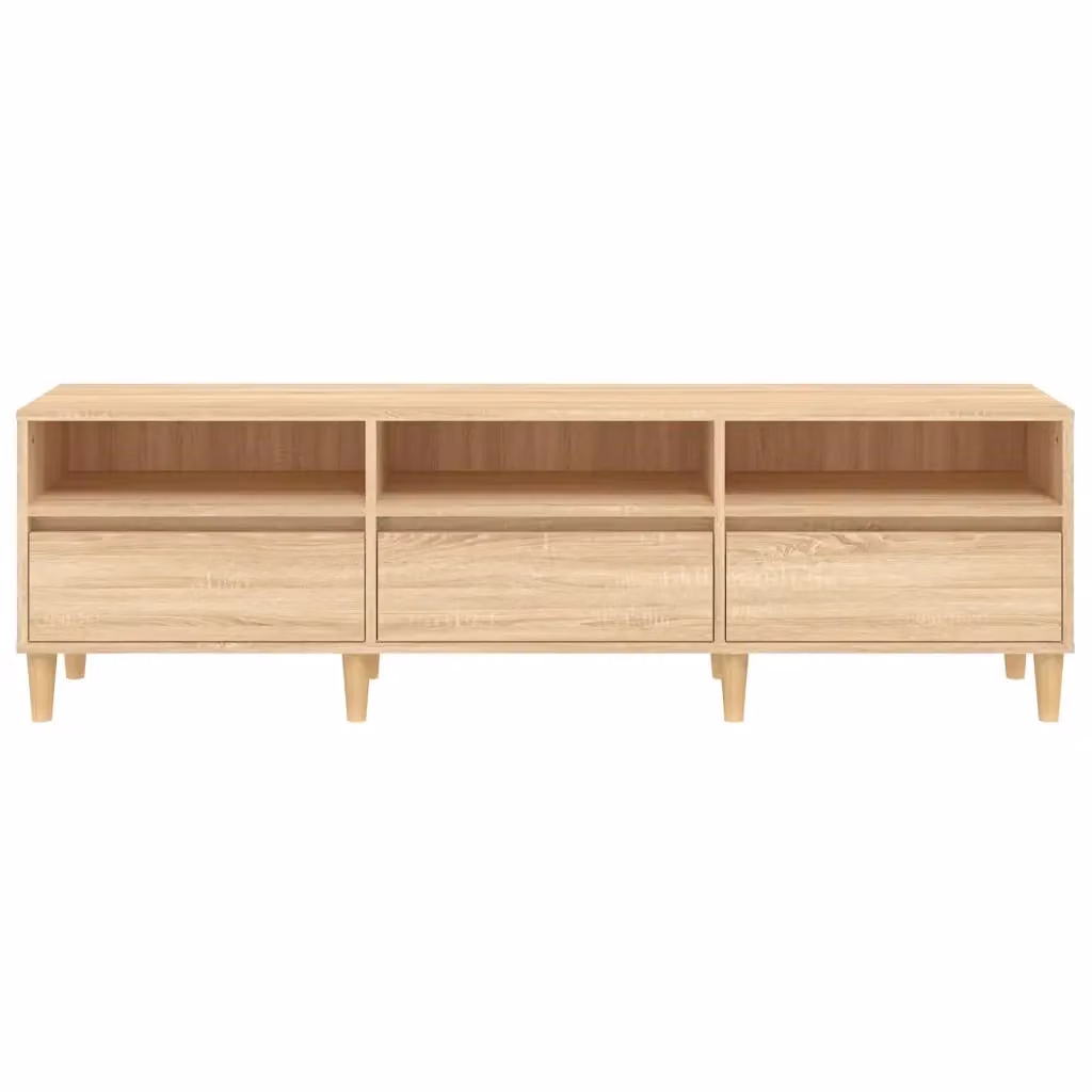Mobile porta TV classico HELLOSHOP26 in legno composito rovere Sonoma color beige e marrone con vano contenitore L: 150 cm, P: 30 cm, H: 44,5 cm – 2