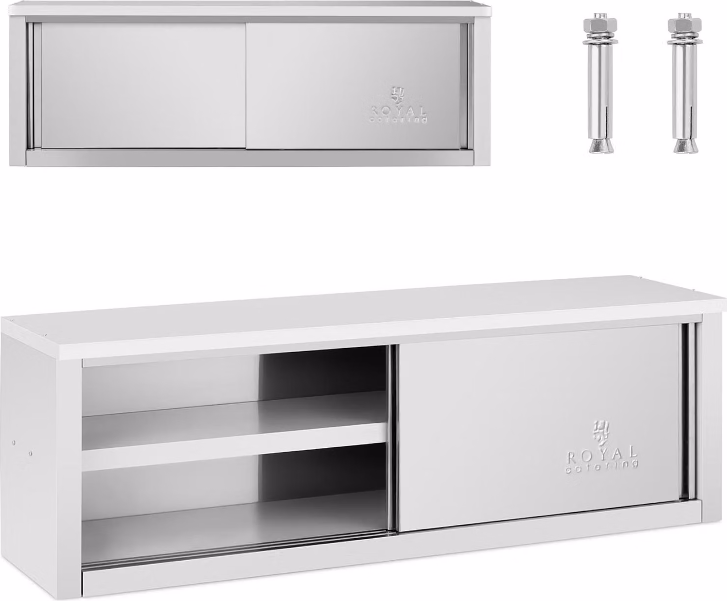 Expondo Royal Catering Armadio pensile in acciaio inox - 1500 x 400 x 500 mm - 75 kg di portata per ripiano -