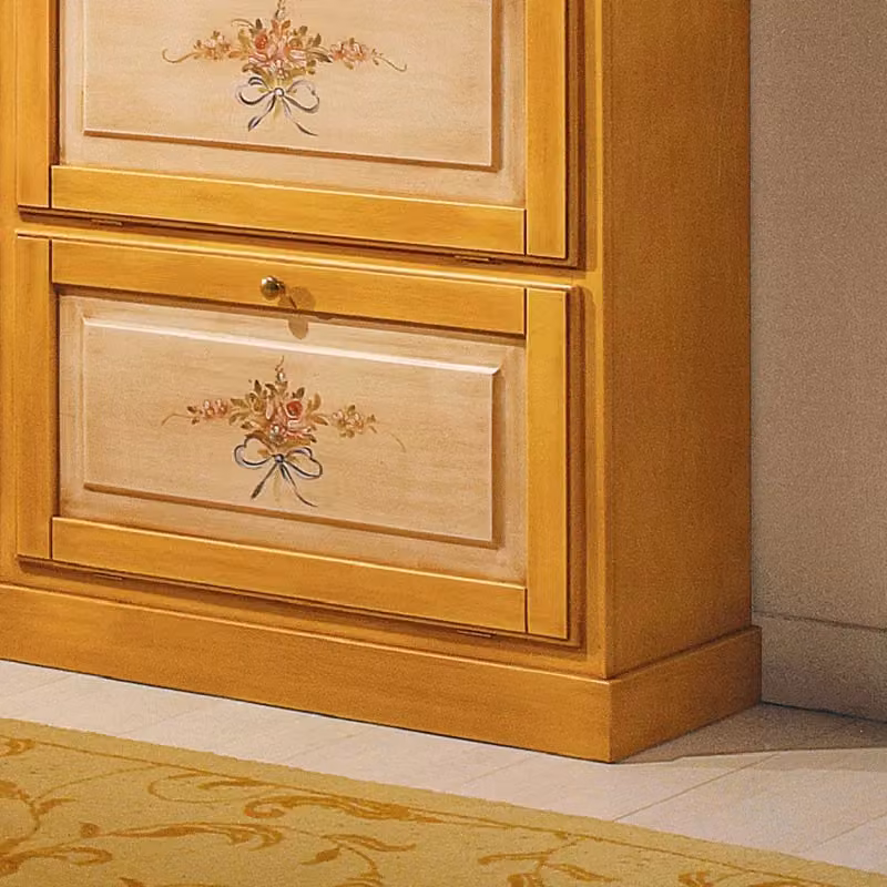 Scarpiera a 2 ante in legno massello Mobili 2G giallo e blu L: 80 cm, P: 30 cm, H: 93 cm – 3