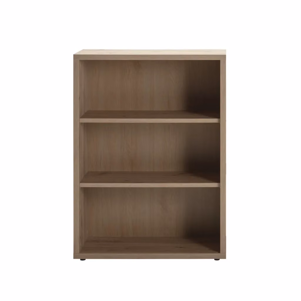 Libreria Bassa Moderna IPERBRIKO in Legno Rovere Marrone con 2 Ripiani Regolabili L: 111.90 cm, H: 81.60 cm, P: 35.70 cm – 2