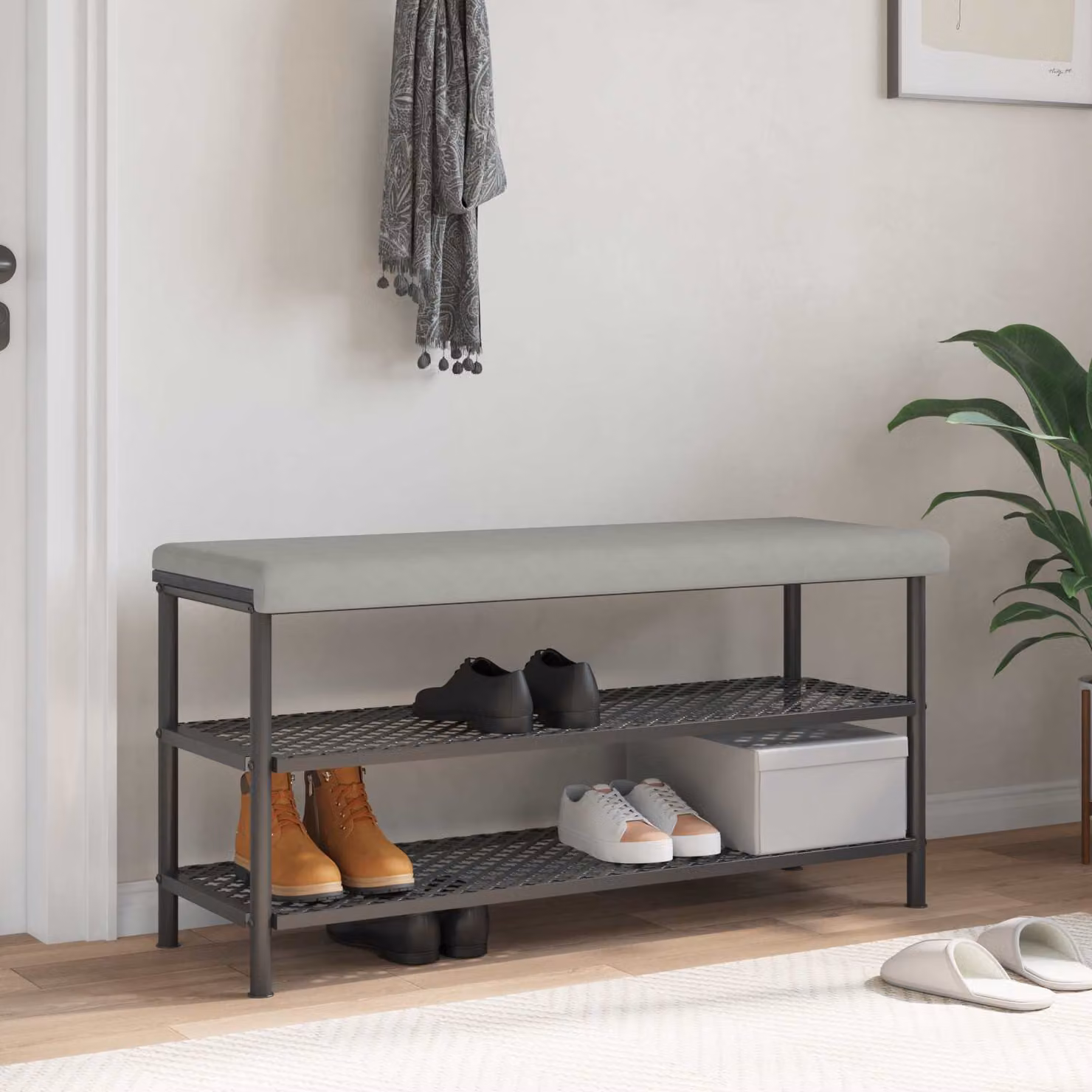 vidaXL Cuscino per panchina in microfibra Grigio, L 110 cm x P 35 cm x H 3,5 cm