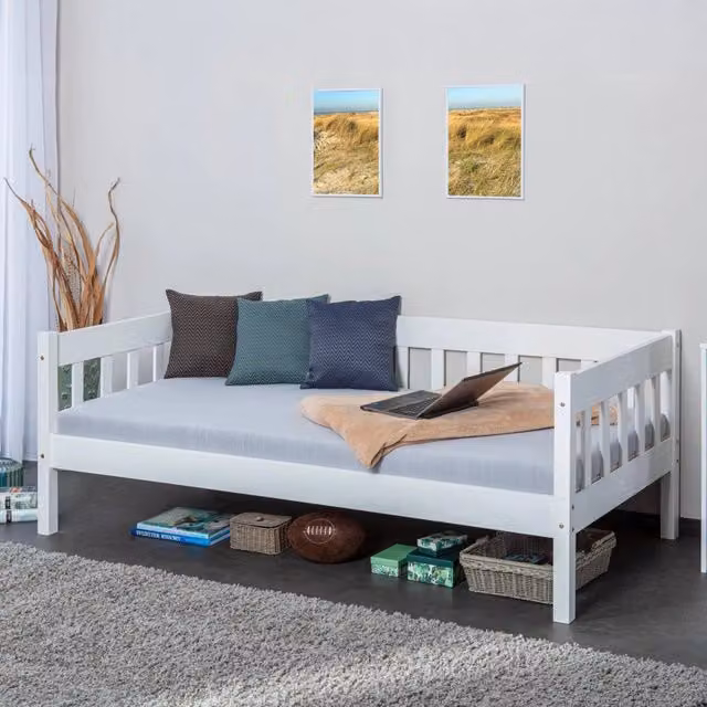 Letto Singolo Nobili DMORA in Legno Bianco per Cameretta e Camera da Letto – 1