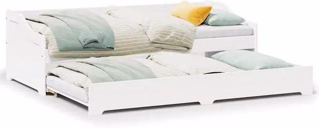 Letto singolo | Letto per adulti | Lettino con Rotelle senza Materasso IRUN Bianco 90x200 cm