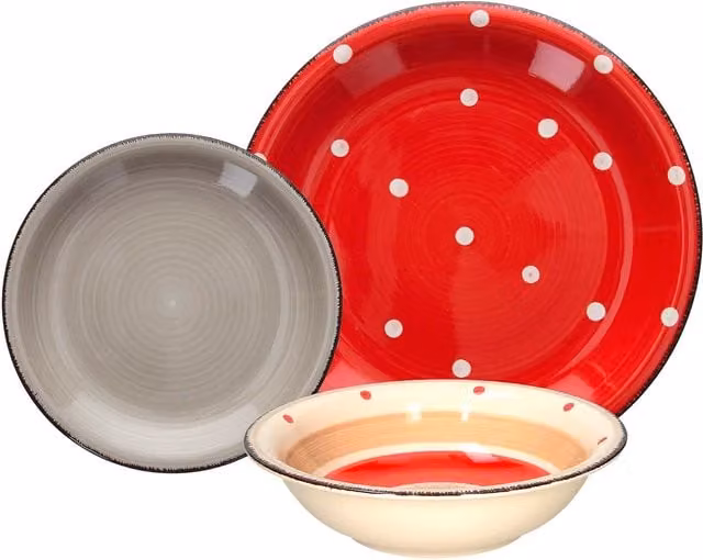 Servizio da cena Tognana in porcellana con decoro floreale multicolore, set da 18 pezzi per adulti