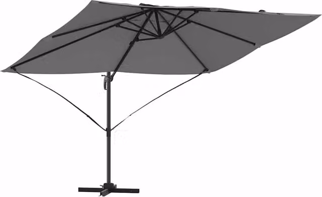 Ombrellone a braccio basculante HELLOSHOP26 in alluminio e poliestere antracite L: 351 cm, P: 250 cm, H: 260 cm