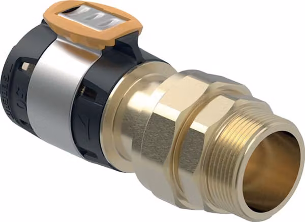 Raccordo di transizione Geberit FlowFit con AG SiBr d63-R2 1/2