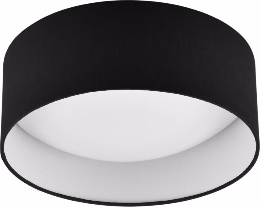 Plafoniera LED rotonda LOCARNO, bianco e nero, 12W, luce calda (3000K), 1160 lumen, tessuto, dimensioni: 11x30x30 cm, grado di protezione IP20, modello RL