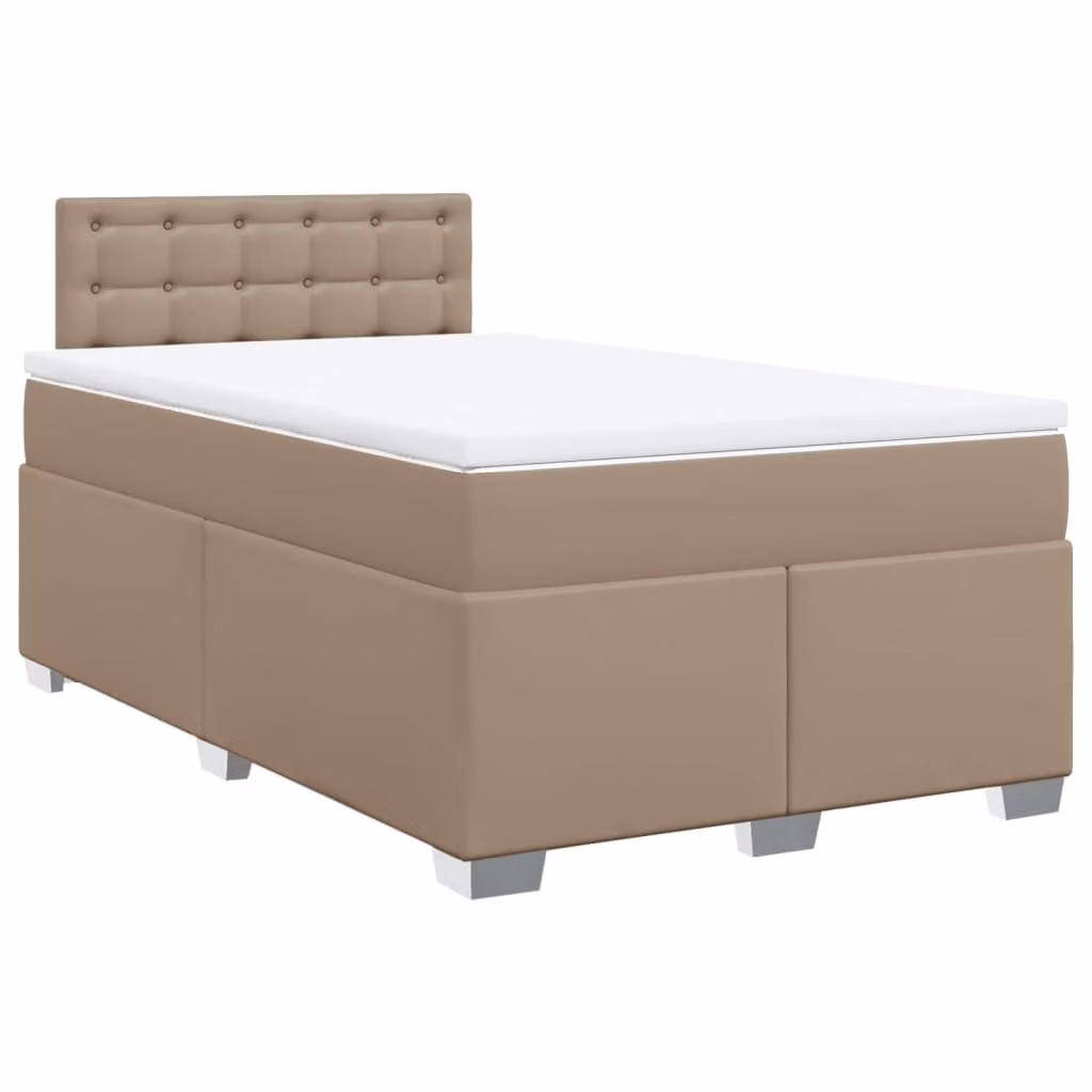 Giroletto a Molle con Materasso Cappuccino 140x200cm Pelle finta