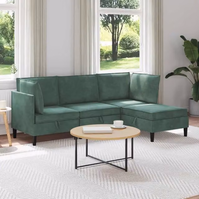 Set di mobili per il soggiorno 4 pz Verde Mare Velluto 3413775