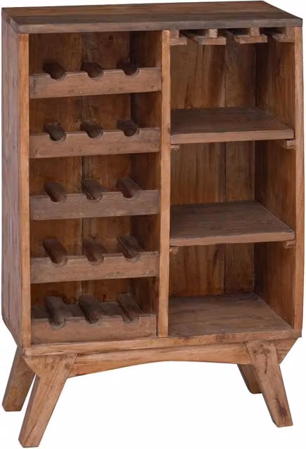 Scaffale in legno massello recuperato marrone stile rustico L: 60 cm, P: 30 cm, H: 90 cm CFW5205315