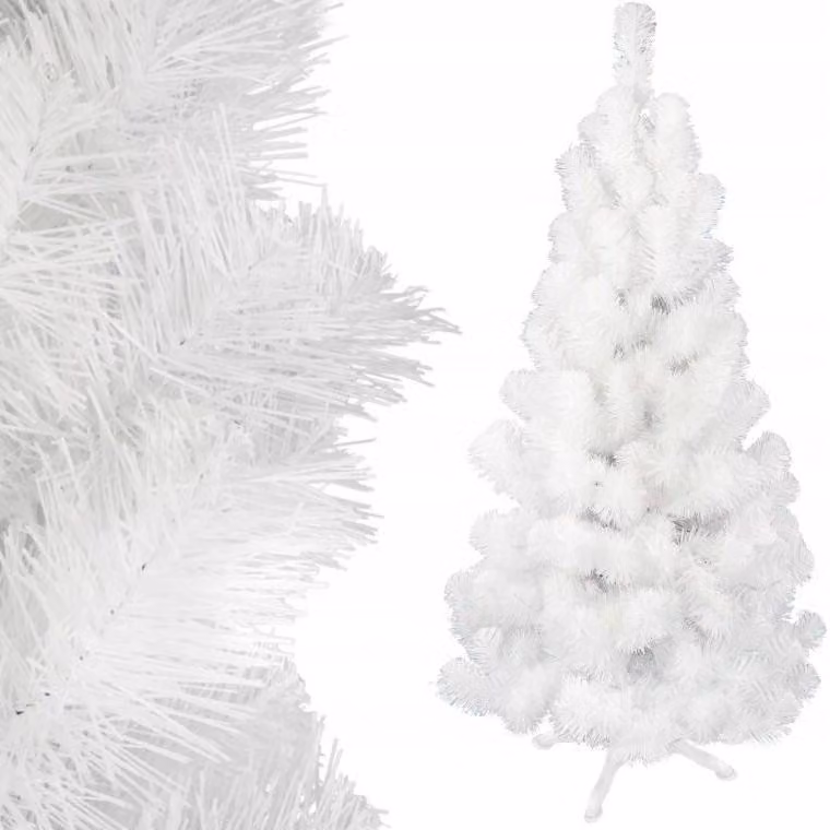 Albero di Natale artificiale Albero di Natale bianco decorativo abete rosso 120cm