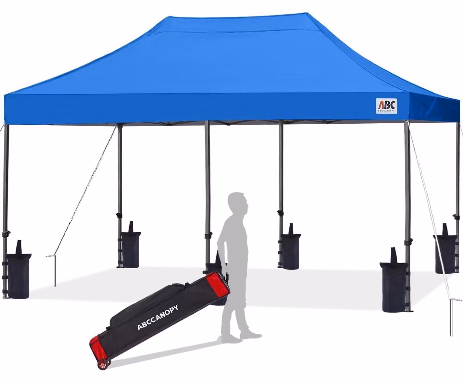 Tenda da giardino pop-up impermeabile, colore blu reale, dimensioni 3x6 metri