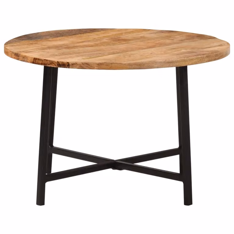 Tavolino da Salotto 54x54x35 cm Legno Massello Mango e Ferro