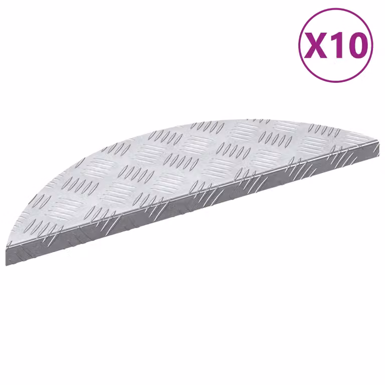 Set di 10 gradini per scale vidaXL in alluminio color argento, L: 60 cm, P: 18 cm, H: 2,5 cm
