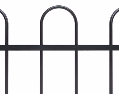 Recinzione da giardino in acciaio verniciato a polvere, lunga 5,1 metri, composta da 3 elementi di recinzione e 4 pali con design ad arco, ideale per delimitare terrazzi, giardini e proteggere la proprietà