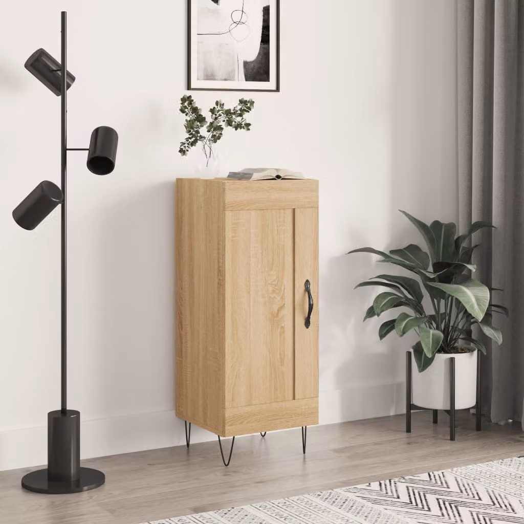 Credenza moderna vidaXL in legno multistrato color rovere sonoma, L/P/H: 34,5 x 34 x 90 cm