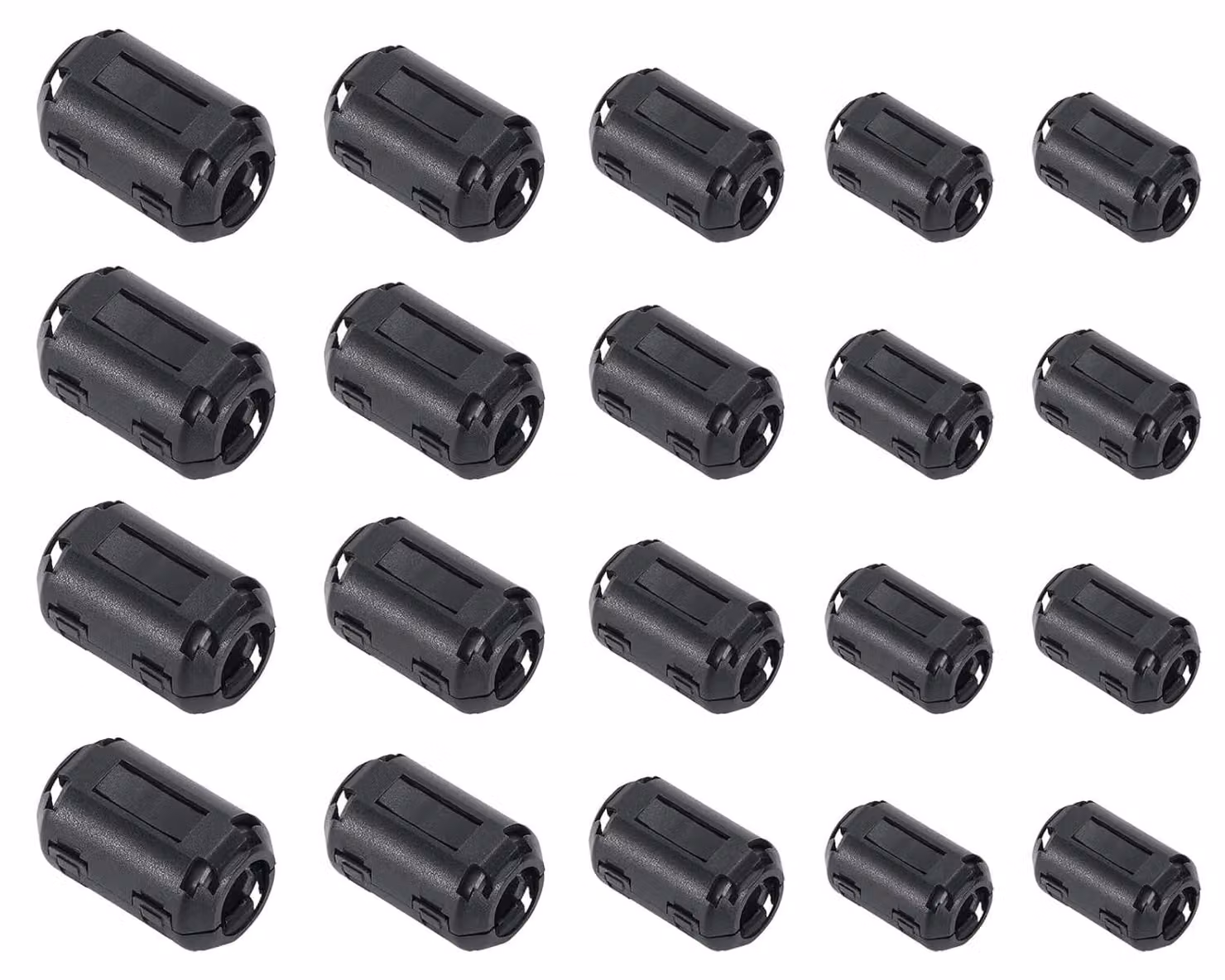 20 anelli ferromagnetici, filtri di interferenza, da 3,5 a 13 mm, per cavi USB