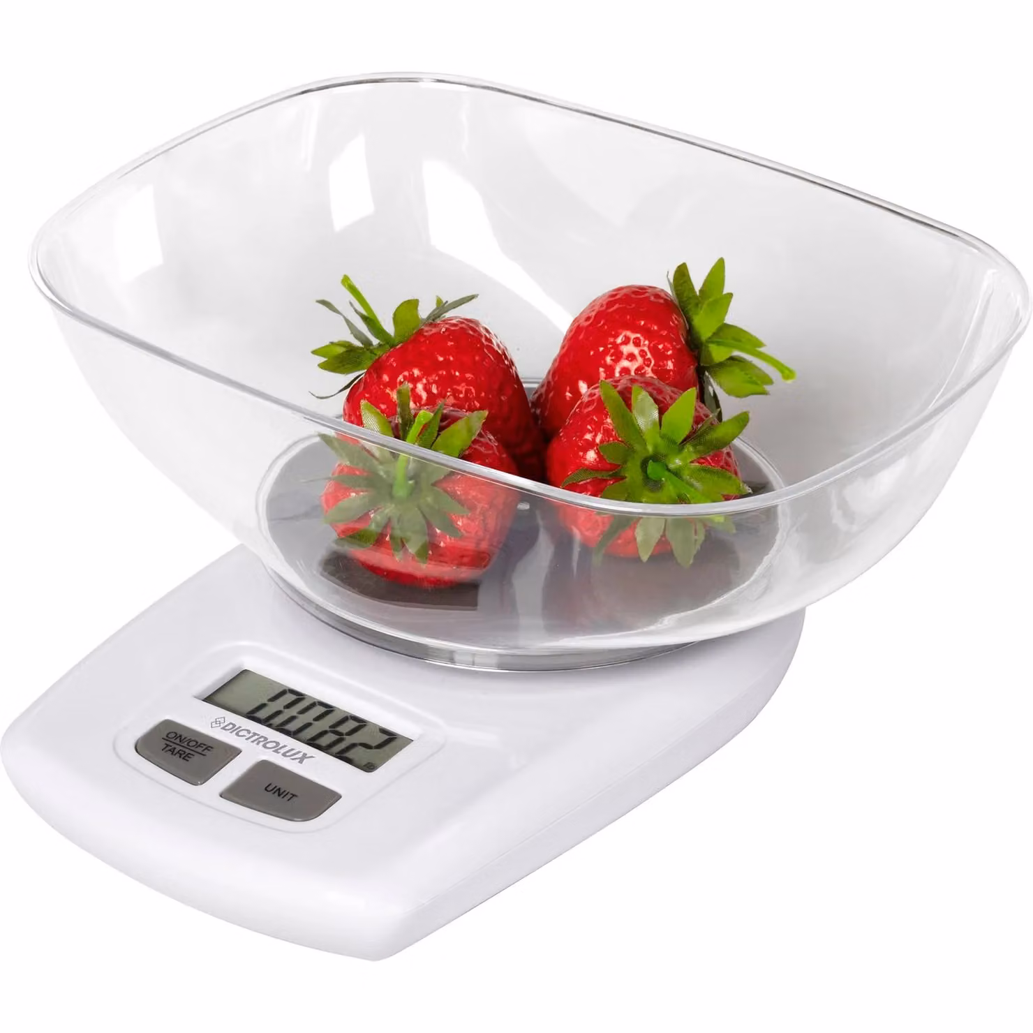 Bilancia da cucina digitale Dictrolux in vetro bianco con portata 5 kg